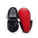HONGTEYA Red Bottoms Shoes- PU Leather Newborn Baby Shoes Girl Boy Moccasins Fringe Bow Soft soled Crib Shoe