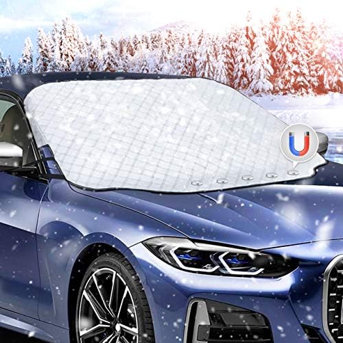 Favotoカーフロントカバー 車用サンシェード 日よけ セール 凍結防止カバー 車用雪対策 防水 防風 雪 氷 普通車 147 車フロントカバー 霜 よけ 1 Suv車に適用 軽自動車 116cm