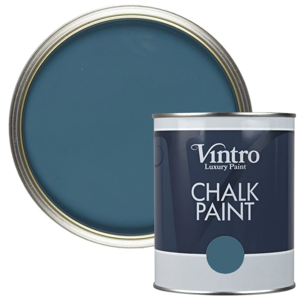 Vintro | Blue Chalk Paint | Furniture Paint | Shabby Chic | Upcycle | Decorate | Ultra Matt Finish | 1 Litre (French Navy)