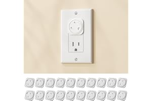 EUDEMON 20 Pack Baby Safety Plug Socket Covers, Childproof US Outlet Plug Covers, Easy to Use (White)