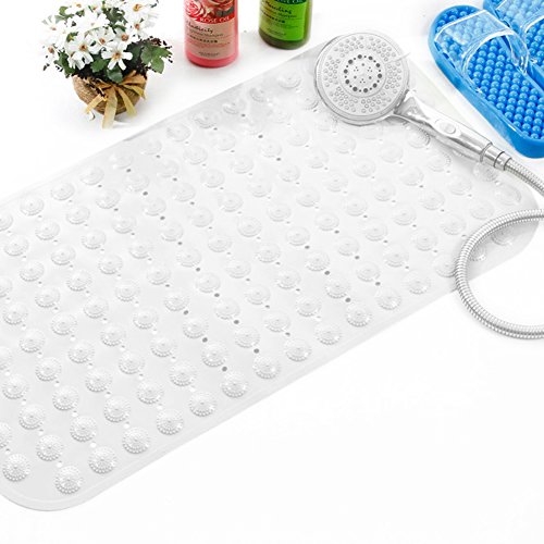 RedSonics(TM) Bathroom Products Non-slip Bath Mat Shower Bath Foot Massage PVC Bathroom Toilet Mats with Suction Cups[ Red ] - Thumbnail 3