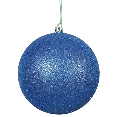 Vickerman N592002DG Glitter Ball Ornament with Shatterproof & UV Resistant, Pre-drilled cap Secured & 6