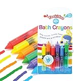 [2018 NEW VER.] Eutuxia Baby Bath Toys. Bathtub Colorful Crayons for Kids & Toddlers. Draw & Scribble on the Tub. Bath Time Fun for Children. Washable & Retractable. Safe, Non-Toxic & BPA Free. [6 PK]