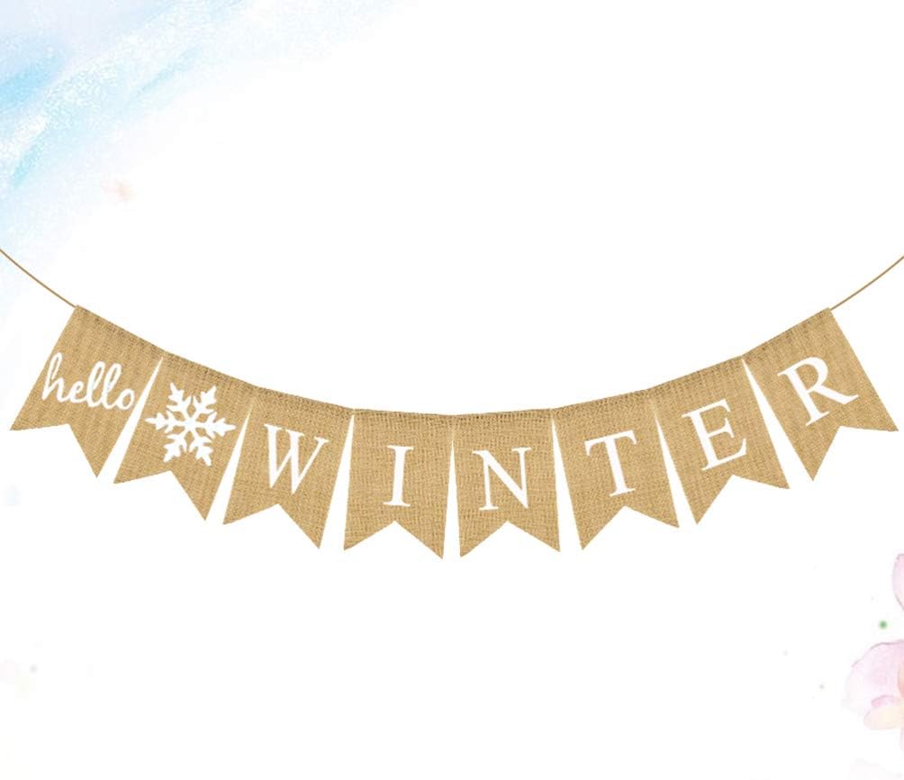 Toyvian Banner Christmas Burlap Banner Jute Bunting Holiday Mantel Fireplace Bunting Garland Decoration, Picture 1 - Image 5