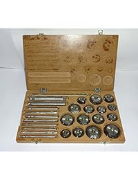 Asiento de la válvula y cortador de cara Set/Kit Set de 15 piezas para Vintage coches y bicicletas en caja de madera