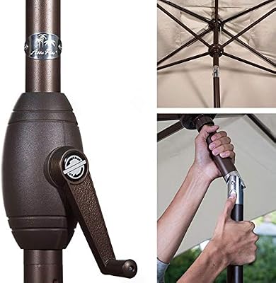 Amazon Com Abba Patio Rectangular Patio Umbrella Outdoor Market Table Umbrella With Push Button Tilt And Crank For Garden Lawn Deck Backyard Pool 6 6 By 9 8 Ft Beige Garden Outdoor