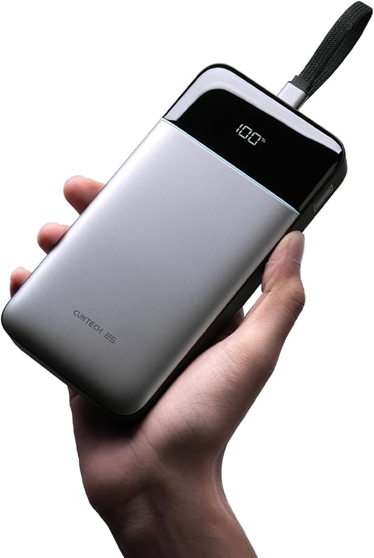 Power Bank 25000mAh Caricatore Portatile 100W Max con Cavo USB-C Integrato, Batteria Esterna a Ricarica Rapida per MacBook Pro/Air, iPhone 17/16/15 Series, Samsung, Pixel