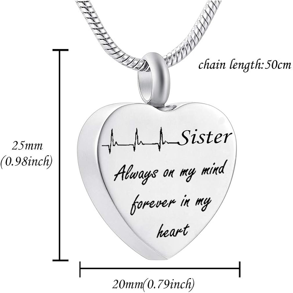 Personalized Cremation Necklace-Dad Forever in My Heart Keepsake Urn Son Loss of Loved One Pendant Keepsake Ashes Necklace