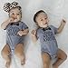 bakjuno Newbron Gentleman Rompers Baby Boy Bodysuits Cute Twins Romper (Gray02, 0-3 Months)