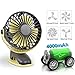 QINUKER Battery Operated Clip on Fan, Portable USB Rechargeable Desk Stroller Fan, 4000mAh Battery, 4 Modes for Baby Stroller Home Office Bedroom and Outdoor Travel (Grey)