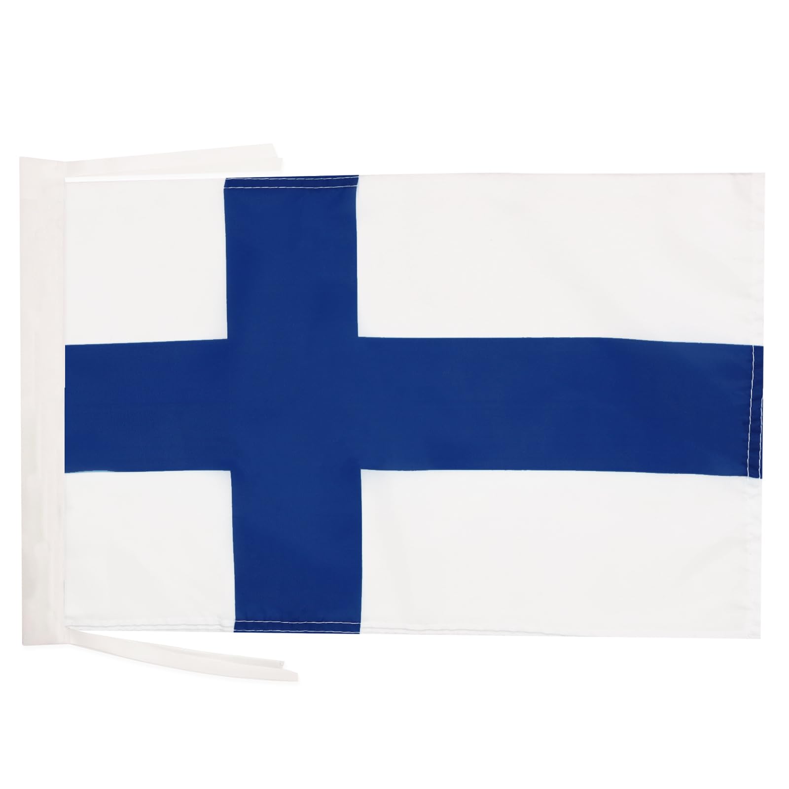 AZ FLAG - Finland Flag - 18'' x 12'' - 100% Polyester Finnish Small Banner with Two Cords - Fade Resistant - Vivid Colors - 18x12 in - 45x30 Cm — image 1