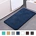 MAYSHINE Non Slip Absorbent Microfiber Bath Mat, Luxury Soft Plush Bathroom Rug, Machine Washable Thick Shaggy Bath Rug for Bathroom, Bathtub, Shower, Washroom(24X39 Inches Dark Blue)