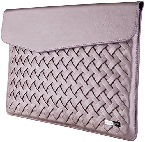 Laptop Sleeve, SRS DIGICH Macbook Pro 15 Inch Retina PU Leather With Soft Linings Waterproof Fashion Case for Macbook Air, Ultrabook, Chromebook, Dell Inspiron, Dell XPS 15, HP, Sony, Thinkpad Pink