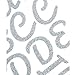 S.E.I. 1.75-Inch Iron-on T-Shirt Letters, Pacifico Glitter Letter Heat Transfers, Silver