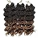 6Packs 18'' Wavy Senegalese Twist Crochet Braid Hair Wavy Ends Synthetic Hair Extensions for Black Women (18
