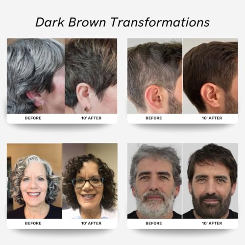 Polar Haircare - Dark Brown Hair Dye Shampoo for Women and Men - Shampoo Hair Dye for Gray Hair, Semi-Permanent Hair Color Kit, Dark Brown Hair Dye Shampoo, Quick Application Skin-Safe 6.76 Fl Oz