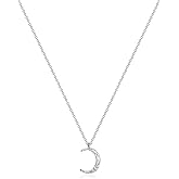 Fettero Pendant Necklace Gold Choker Layered Coin Open Karma Circle Full New Crescent Moon 14K Gold Plated Dainty Simple Moon Phase Jewelry for Women Gift