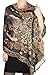 Peach Couture Floral Bird Print Reversible Double Layered Pashmina Wrap Shawl Scarf Grey