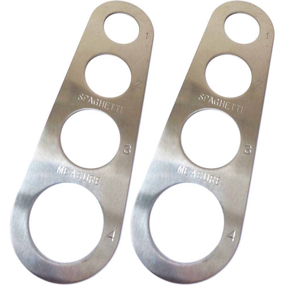 ScivoKaval Stainless Steel Spaghetti Pasta Measurer Measure Tool Portion Control Gadgets with 4 Serving Portions Cooking Tools 2 Pack