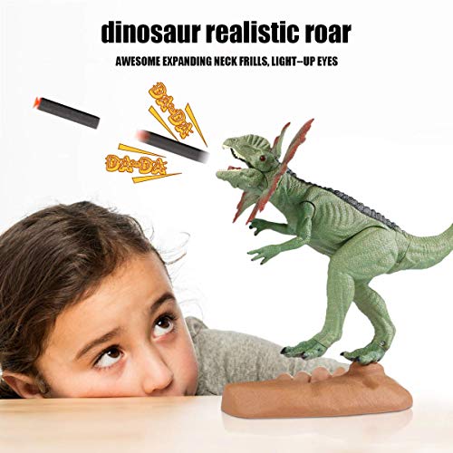 WOSTOO Dinosaurier Spielzeug Set, Katapult Mund Dinosaurier Realistische Jurassic Green Dinosaurier mit leuchtenden… – Bild 6