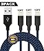 BULESK Lightning Cable 3Pack 10FT Nylon Braided Certified iPhone Cable USB Cord Charging Charger for Apple iPhone X, 8, 7 Plus, 6, 6s, 6+, 5, 5c, 5s, SE, iPad, iPod Nano, iPod Touch (BlackBlue)