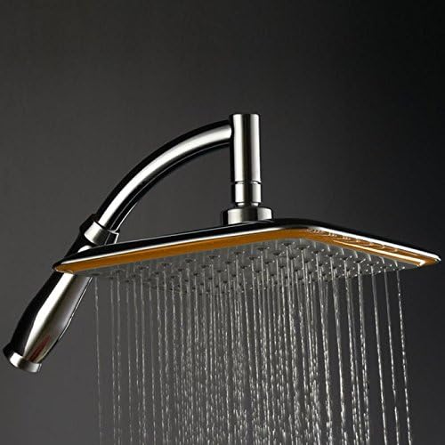 Shower Head, Kosie Premium 9” Square High Pressure Rainfall Showerhead Faucet Extension Replacement Kit for Bathroom Relaxation Spa, Adjustable Metal Swivel Ball Joint, Polish Chrome Finish ABS Body