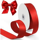 HimBen 100 Yards 1-1/2 Inch Red Satin Ribbon, Single Face Fabric Ribbon for Gift Wrapping, Wedding, Birthday Party, Christmas Decoration, Craft, Hair, Floral, Sewing