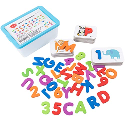 Wondertoys Wooden Alphabet and Number Puzzles Matching Letter Games Preschool Educational Toys Gift with 36 Flashcards and 36 Wooden Puzzles - Thumbnail 7