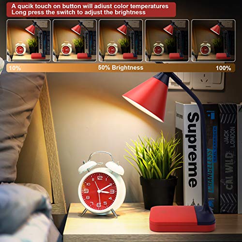 ROCOD LED Desk Lamp,Touch Control Desk Lamp 3 Color Modes with Dimmable
