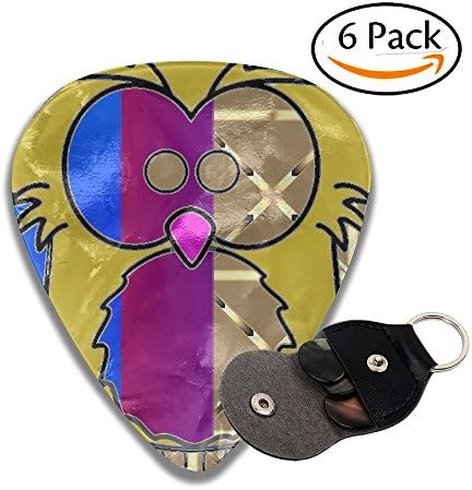Janvonne Cartoon-owl 351 Shape Classic Celluloid Guitar Picks For Guitar Bass - 6 Pack .71mm
