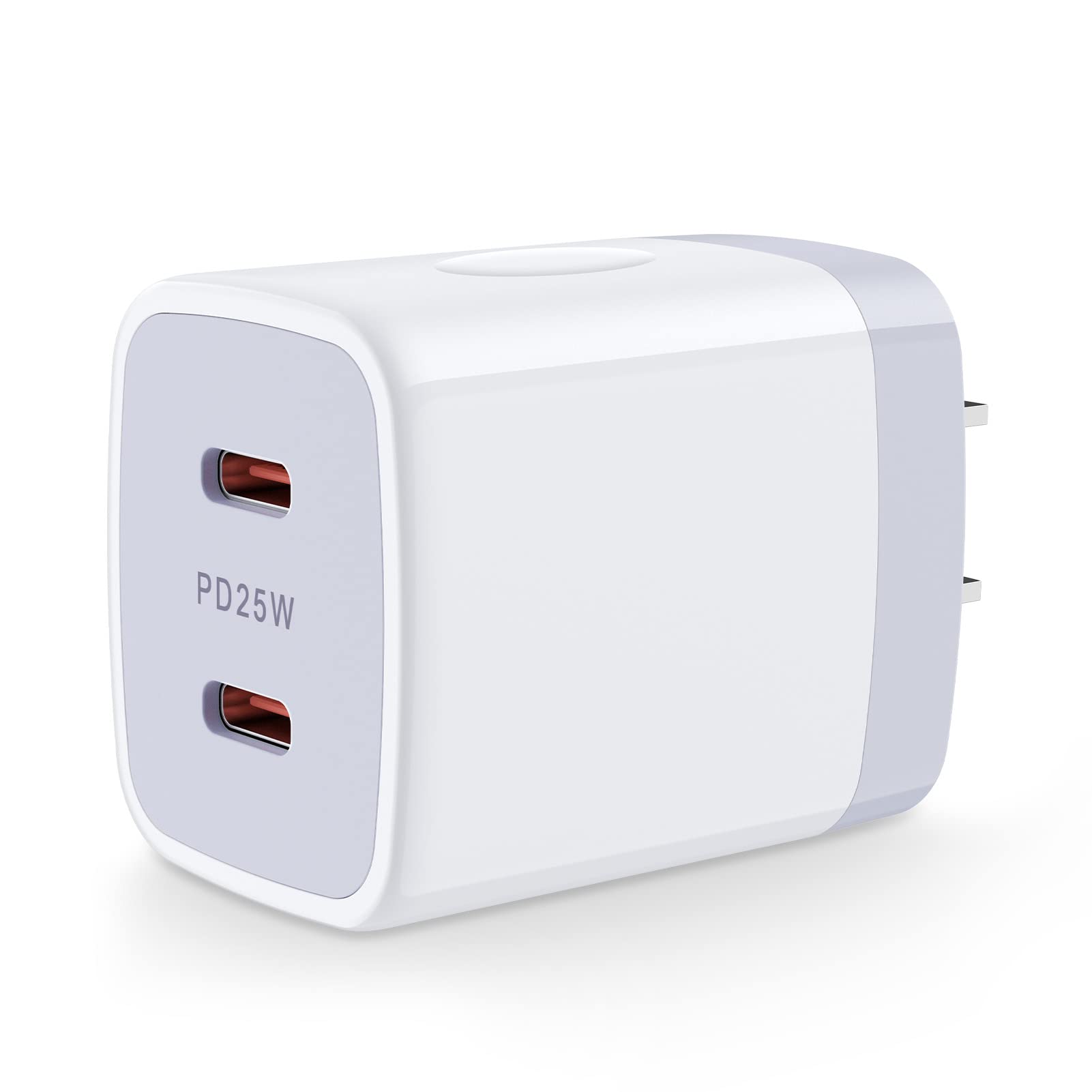 25W Type C Charger Block, USB C Cube Dual Port USB C Wall Adapter C Wall Charger Box Fast Charging Brick for Samsung A15 5G/S24 Ultra/S23/S22FE/S21/A03s/A53, iPhone 16/15/14/13/12/11/SE/X,Pixel 9 Pro