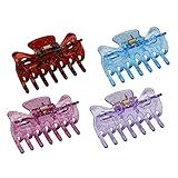 Mokale 4 PCS Mini Jaw Clips Mix Colored Butterfly Design Plastic No Slip Hair Clip Claw Hair Accessories for Women/Girls/teenagers (Style-01)
