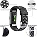Maledan Replacement Sport Bands with Air Holes Compatible for Fitbit Charge 2, Black/Gray, Large