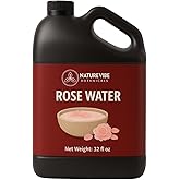 Naturevibe Botanicals Pure Rose Water Toner 32 oz Hydrating Facial Mist & Hair Spray | 100% Natural, Alcohol-Free Skin Care & Makeup Setting Spray