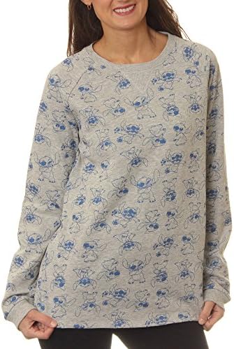 Disney Stitch Juniors Metallic All Over Printed Fleece Pullover (S (3-5))