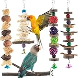PINVNBY Bird Playground Stand - Parrot Play Gym With Feeder Cups & Toys For Small Birds