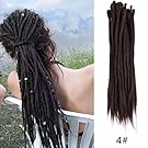 AOSOME 20Inch 20pcs/pack Synthetic Dreadlock Extensions Dark Brown Crochet Hair Extensions