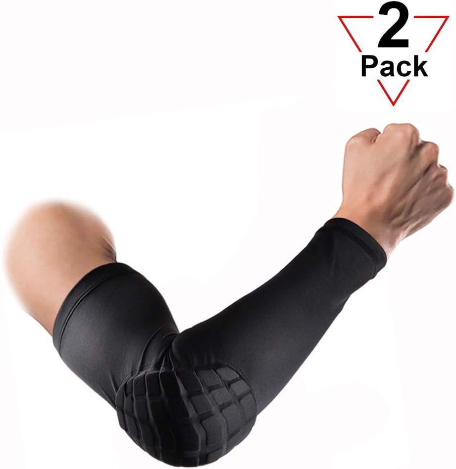 2 Pcs Shield Shape Crash Proof Elbow Pads Arm Sleeve Pads Brace Protector Gear