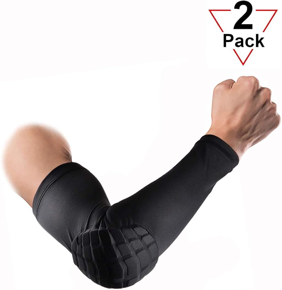 2 Pcs Shield Shape Crash Proof Elbow Pads Arm Sleeve Pads Brace Protector Gear: Clothing