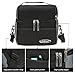 G4Free Insulated Lunch Box Lunch Bag Double Deck Lunch Cooler Tote Bag for Men Women,Soft Cooler Bag with Leakproof Hard Liners,Shoulder Strap(Black)
