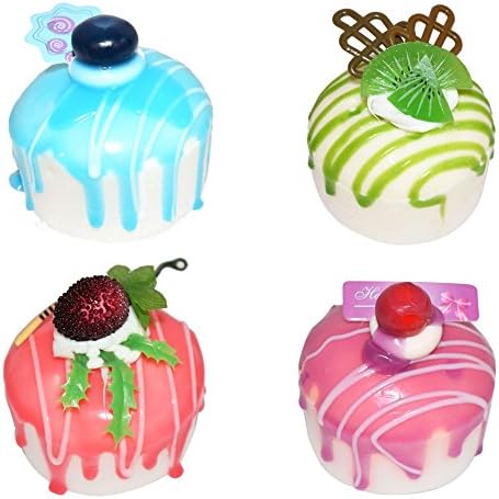 Round Shape Artificial Sponge Cake Fridge Magnet With Fragnance 4 Pc set