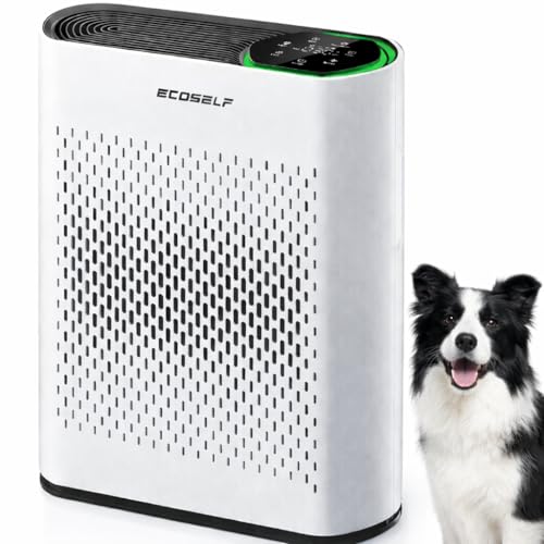 Photo 1 of Powerful Air Purifiers for Home Large Room Up to 2400 Ft², ECOSELF HEPA Air Purifier with PM 2.5 Air Quality Display 20dB Sleep Mode, Air Purifiers for Bedroom Office Living Room HAP602 Warm White