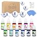 Bath Bomb Mold Set with Soap Colorant, Shrink Wrap Bags - Skin Safe Food Grade Soap Dye for Bath Bomb Making Supplies Kit - Liquid Bath Bomb Dye for CP M&P Soap Coloring, Crafts - with Instructions