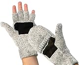 Loritta Warm Wool Knitted Gloves Convertible Fingerless Gloves With Mitten Cover