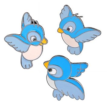 Amazoncom Rrunzfon 3pcsset Cuteblue Bird Cartoon Brooch