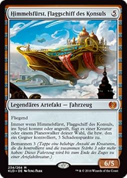 Magic the Gathering MTG Mythic Rare Karten Kaladesh - Planeswalker Deutsch (Himmelsfürst, Flaggschiff des Konsuls #234)