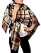Women Winter Plaid Blanket Scarf Warm Shawl Wrap Soft Big Square Checked Tartan Scarves Oversized