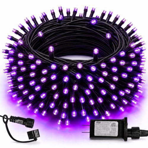 TW SHINE Halloween String Lights Plug in 66FT Outdoor Purple