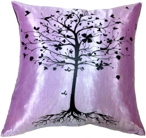 Artiwa SALE 70% OFF Modern Sofa Bed Decorative Silk Pillowcase Violet with Tree 18" x 18" - Gift for Christmas Recommend