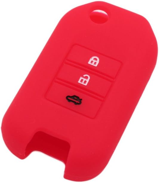 BROVACS Silicone Cover Protector Case Holder Skin Jacket Compatible with HONDA 3 Button Flip Remote Key Fob CV9202 Red
